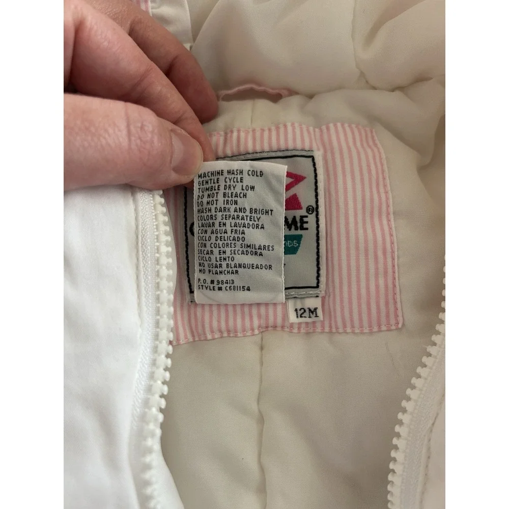 Vintage 80s/90s Casual Time Snowsuit Size 12 Months W Remove Footies & Gloves